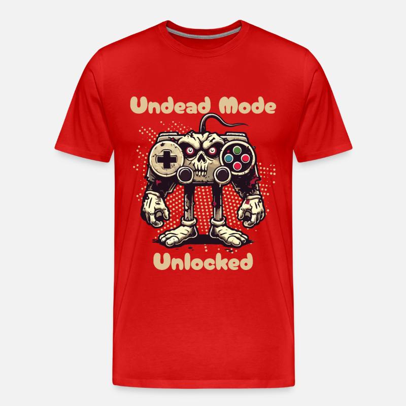 Zombie Gaming Controller Mode Unleashed - Men's Premium Organic T-Shirt - red