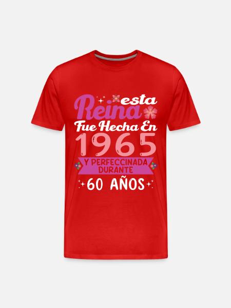 60 Years Birthday Gift Woman Made In 1965 - Men's Premium Organic T-Shirt - red