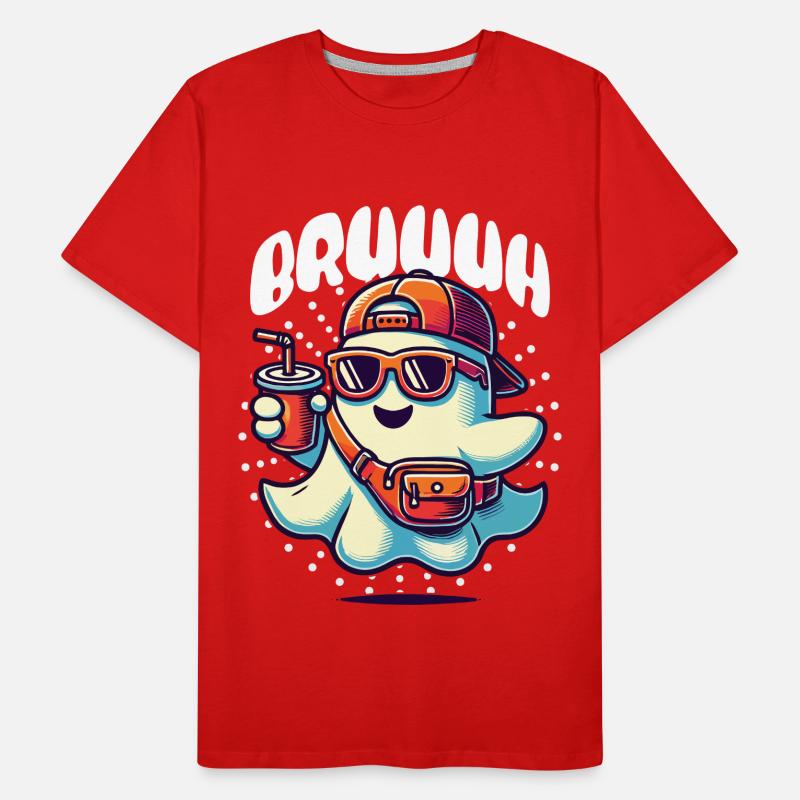 Ghost with Bruuuh for cool vibes Men's Premium Organic T-Shirt