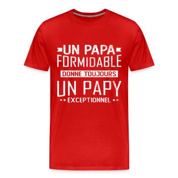 A great dad gives an exceptional grandpa - Men's Premium Organic T-Shirt - red - Front - Damien (186cm)