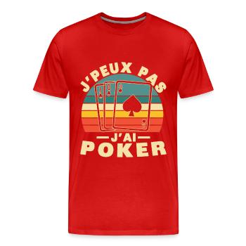 I Can't I Poker Humor Geschenk - Männer Premium Bio T-Shirt - Rot - Vorne - Damien (186cm)