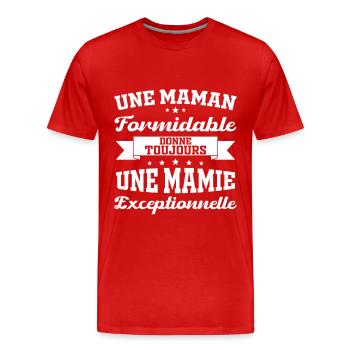 Gift for Grandma - An Exceptional Granny - Men's Premium Organic T-Shirt - red - Front - Damien (186cm)