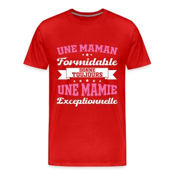 Gift for Grandma - An Exceptional Granny - Men's Premium Organic T-Shirt - red - Front - Damien (186cm)