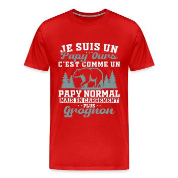 I'm a Grandpa Bear Grumpy Grandpa Gift Humor Grandpa - Men's Premium Organic T-Shirt - red - Front - Damien (186cm)