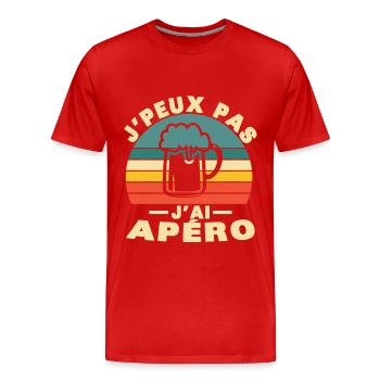 Ich kann kein Vintage-Aperitif-Humor-Geschenk haben - Männer Premium Bio T-Shirt - Rot - Vorne - Damien (186cm)