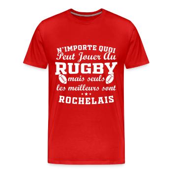 Rugby La Rochelle Fanclub Rugby - Männer Premium Bio T-Shirt - Rot - Vorne - Damien (186cm)