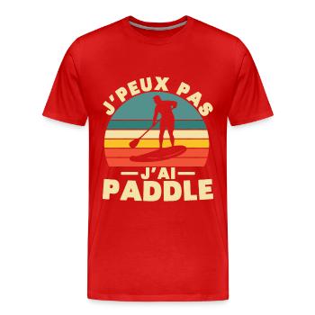 Ich kann nicht paddeln, ich - Männer Premium Bio T-Shirt - Rot - Vorne - Damien (186cm)