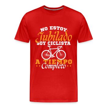 I'm a Full-Time Cyclist - Men's Premium Organic T-Shirt - red - Front - Damien (186cm)
