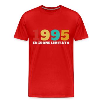1995 Rétro Vintage Cadeau d’anniversaire - T-shirt bio Premium Homme - rouge - Devant - Damien (186cm)