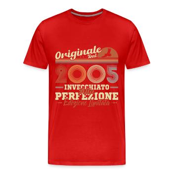 2005 Rétro Vintage Cadeau d’anniversaire - T-shirt bio Premium Homme - rouge - Devant - Damien (186cm)