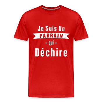 Pate, der weint Geschenkidee - Männer Premium Bio T-Shirt - Rot - Vorne - Damien (186cm)