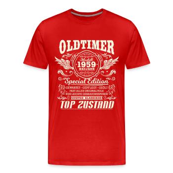 Oldtimer Baujahr 1959 Jahrgang Geburtstag Geschenk - Männer Premium Bio T-Shirt - Rot - Vorne - Damien (186cm)