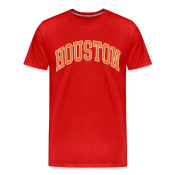 Houston - Männer Premium Bio T-Shirt - Rot - Vorne - Damien (186cm)