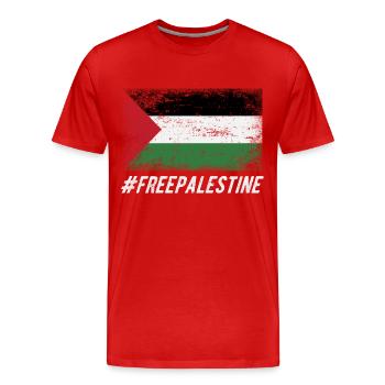 PALESTINE GRATUITE - T-shirt bio Premium Homme - rouge - Devant - Damien (186cm)