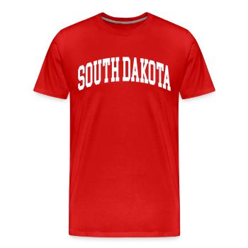South Dakota - Männer Premium Bio T-Shirt - Rot - Vorne - Damien (186cm)
