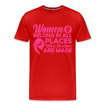 Féminisme Droits des femmes Cadeau féministe - T-shirt bio Premium Homme - rouge - Devant - Damien (186cm)