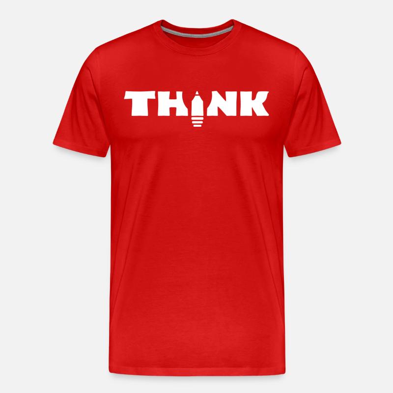 Think - Männer Premium Bio T-Shirt - Rot