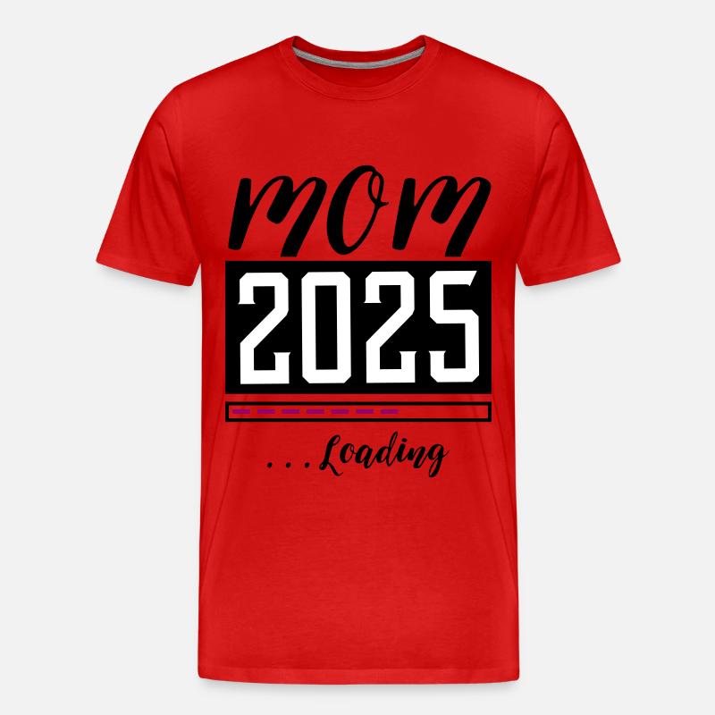 Mama 2025 Mom Loading - Männer Premium Bio T-Shirt - Rot