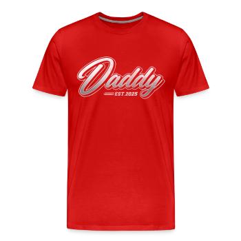Daddy 2025 - Men's Premium Organic T-Shirt - red - Front - Damien (186cm)
