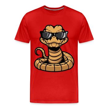snake cobra animal - Men's Premium Organic T-Shirt - red - Front - Damien (186cm)
