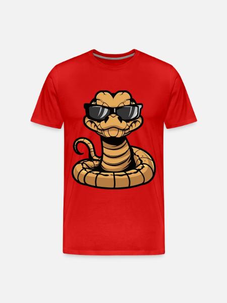 snake cobra animal - Men's Premium Organic T-Shirt - red