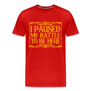 Moyen Âge Foire Marché médiéval Volksfest G - T-shirt bio Premium Homme - rouge - Devant - Damien (186cm)