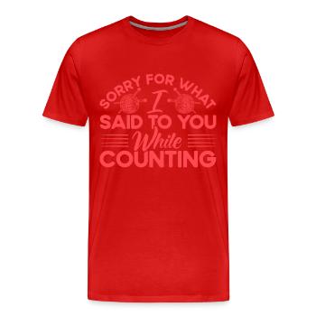 Stricken Garn stricken Quilten Geschenk - Männer Premium Bio T-Shirt - Rot - Vorne - Damien (186cm)