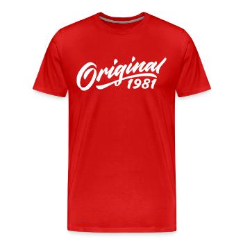 Original 1981 Cadeau D'anniversaire 1981 - T-shirt bio Premium Homme - rouge - Devant - Damien (186cm)