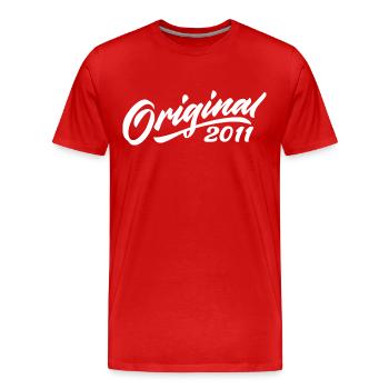 Original 2011 Cadeau D'anniversaire 2011 - T-shirt bio Premium Homme - rouge - Devant - Damien (186cm)