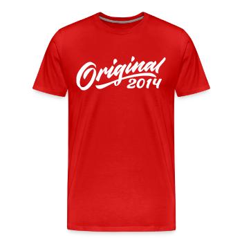 Original 2014 Cadeau D'anniversaire 2014 - T-shirt bio Premium Homme - rouge - Devant - Damien (186cm)