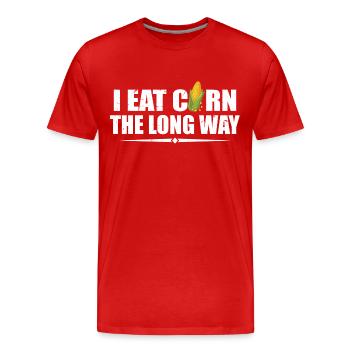 Bachelor Party Groom Forfeit Dare Gag Naughty - Men's Premium Organic T-Shirt - red - Front - Damien (186cm)