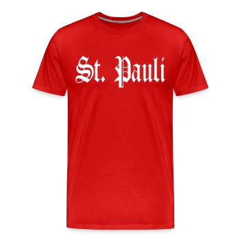 St. Pauli - Men's Premium Organic T-Shirt - red - Front - Damien (186cm)