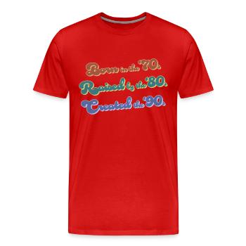 Born in the '70s - Men's Premium Organic T-Shirt - red - Front - Damien (186cm)