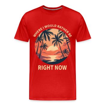 where i would rather be Palm Beach - Men's Premium Organic T-Shirt - red - Front - Damien (186cm)