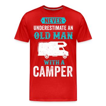 Camping-car Funny Camping chemise cadeau Vintage - T-shirt bio Premium Homme - rouge - Devant - Damien (186cm)