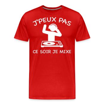 I can't mix - DJ - Men's Premium Organic T-Shirt - red - Front - Damien (186cm)