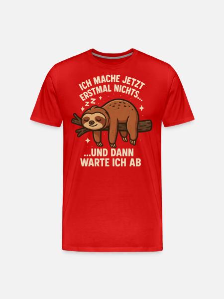 Sloth Saying Funny Office - Men's Premium Organic T-Shirt - red