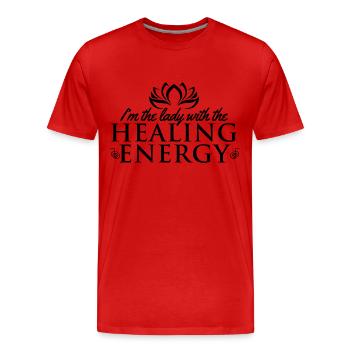 Maître Reiki - T-shirt bio Premium Homme - rouge - Devant - Damien (186cm)