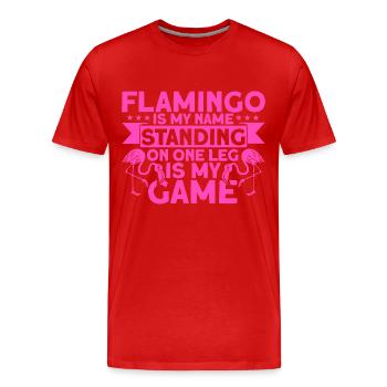 Flamingo ist mein Name Amputierte Geschenk - Männer Premium Bio T-Shirt - Rot - Vorne - Damien (186cm)