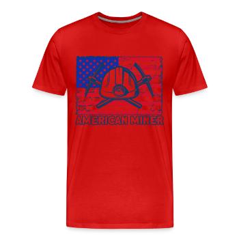 Mineurs de charbon Mineurs souterrains Exploitation minière - T-shirt bio Premium Homme - rouge - Devant - Damien (186cm)