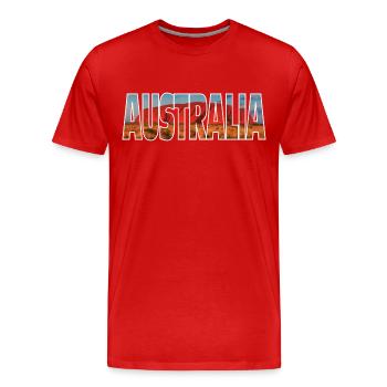 Australia - Männer Premium Bio T-Shirt - Rot - Vorne - Damien (186cm)