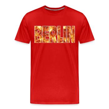 Berlin - Männer Premium Bio T-Shirt - Rot - Vorne - Damien (186cm)