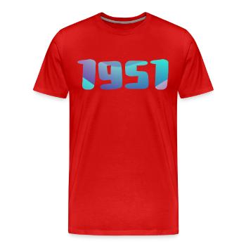1951 Geburtstagsgeschenk Vintage 1951 Retro 1951 - Männer Premium Bio T-Shirt - Rot - Vorne - Damien (186cm)