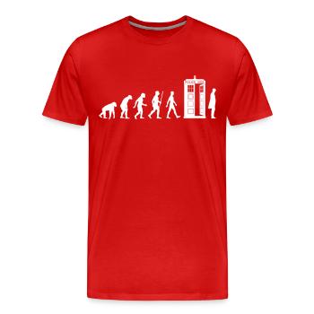 Evolution Tardis - Männer Premium Bio T-Shirt - Rot - Vorne - Damien (186cm)
