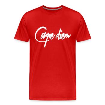 Carpe diem - T-shirt bio Premium Homme - rouge - Devant - Damien (186cm)
