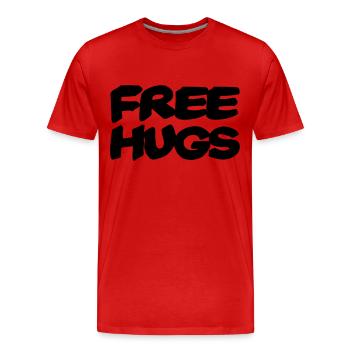 Free hugs - Männer Premium Bio T-Shirt - Rot - Vorne - Damien (186cm)