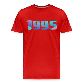 1995 Geburtstagsgeschenk Vintage 1995 Retro 1995 - Männer Premium Bio T-Shirt - Rot - Vorne - Damien (186cm)