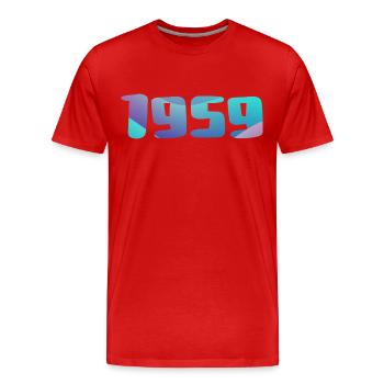1959 Geburtstagsgeschenk Vintage 1959 Retro 1959 - Männer Premium Bio T-Shirt - Rot - Vorne - Damien (186cm)