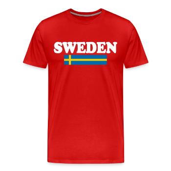 Schweden - Männer Premium Bio T-Shirt - Rot - Vorne - Damien (186cm)