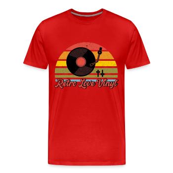 Record Collection Vinyl Record Collector Vinyl - Men's Premium Organic T-Shirt - red - Front - Damien (186cm)